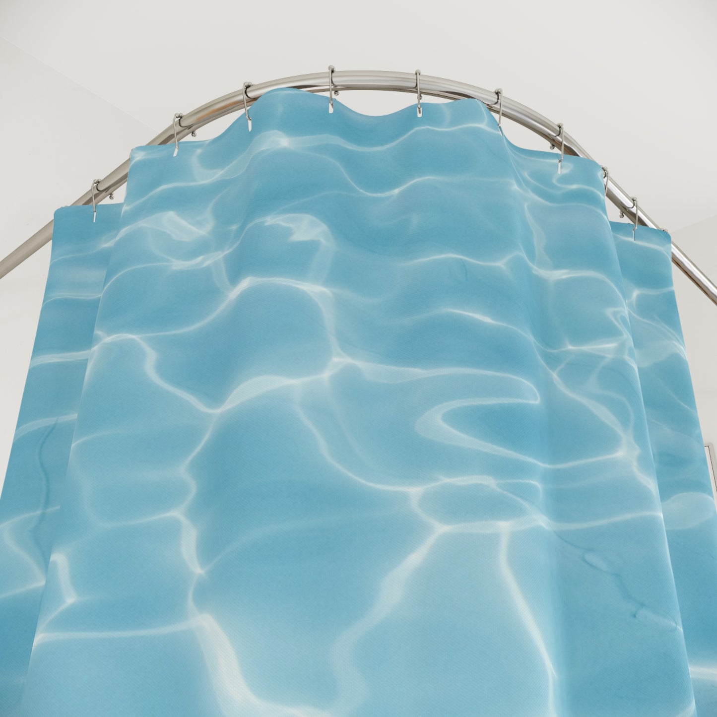 MEER WASSER POOL • Hochwertiger, Schöner Duschvorhang 180x200 cm Weiss