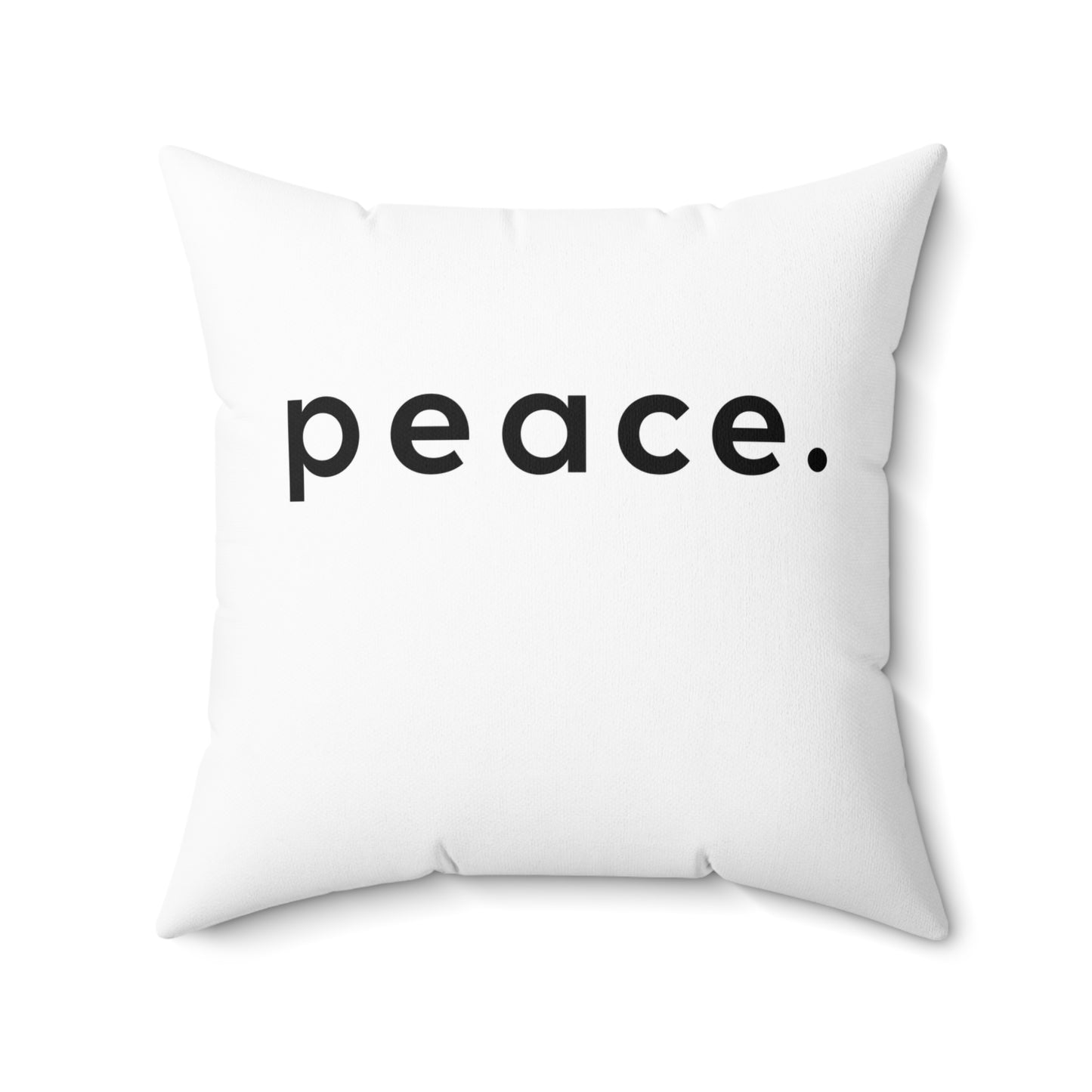 PEACE SCHRIFTZUG - FRIEDENSNACHRICHT • Deko Kissen mit Reißverschluss Quadratisch Weiss
