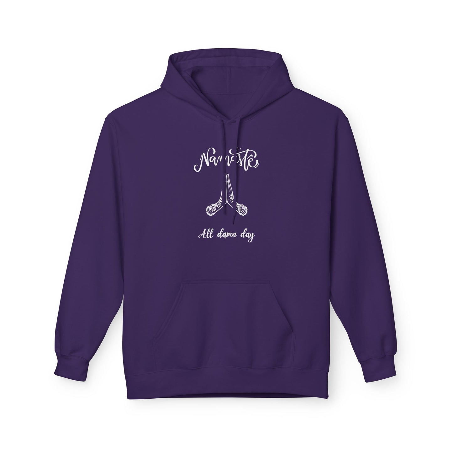 NAMASTE ALL DAMN DAY • Lustiger Yoga Spruch • Kuschelweicher Hoodie für Damen & Herren • Baumwolle 🌿