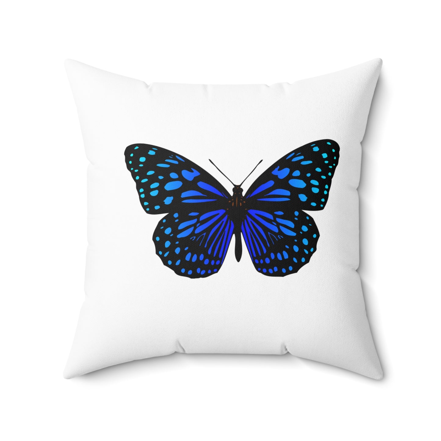 SCHMETTERLING BLAUER FALTER • Deko Kissen mit Reißverschluss Quadratisch Weiss