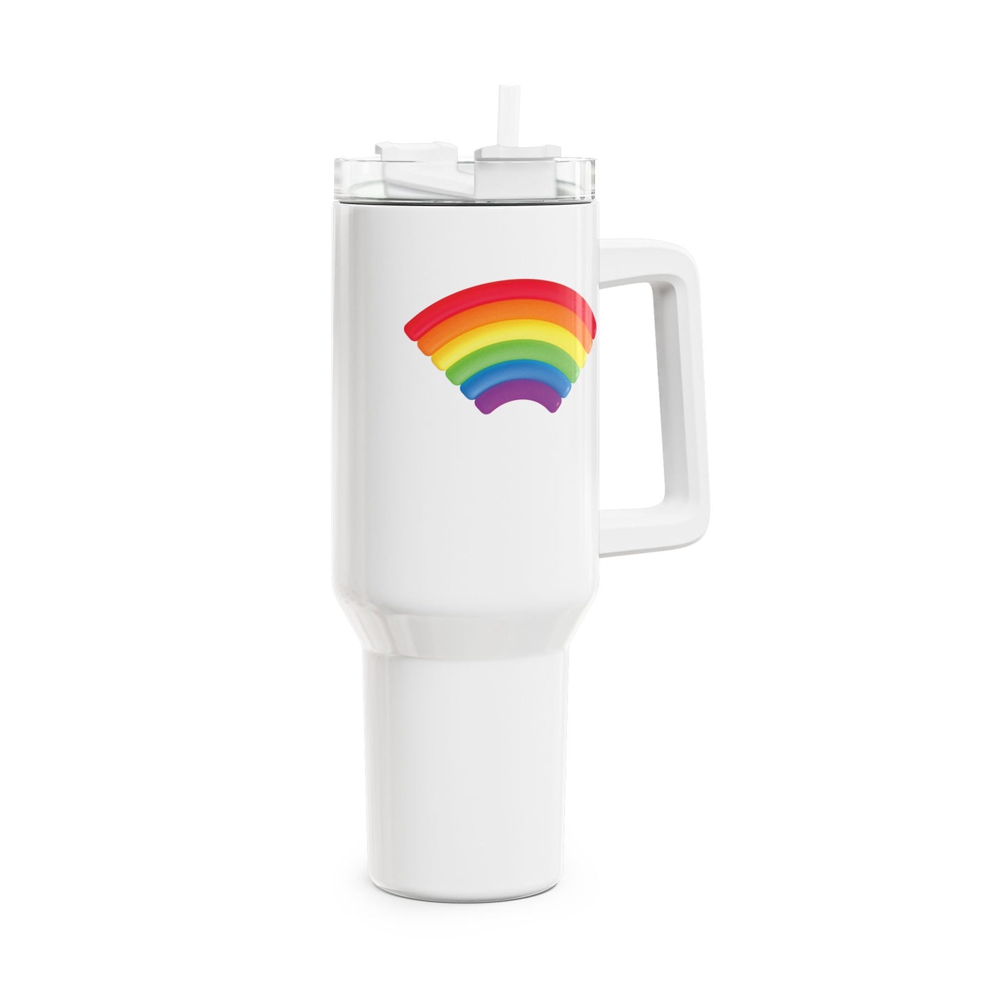 REGENBOGEN LGBTQ • Tumbler mit Henkel & Strohhalm • XXL Reisebecher 1,2L