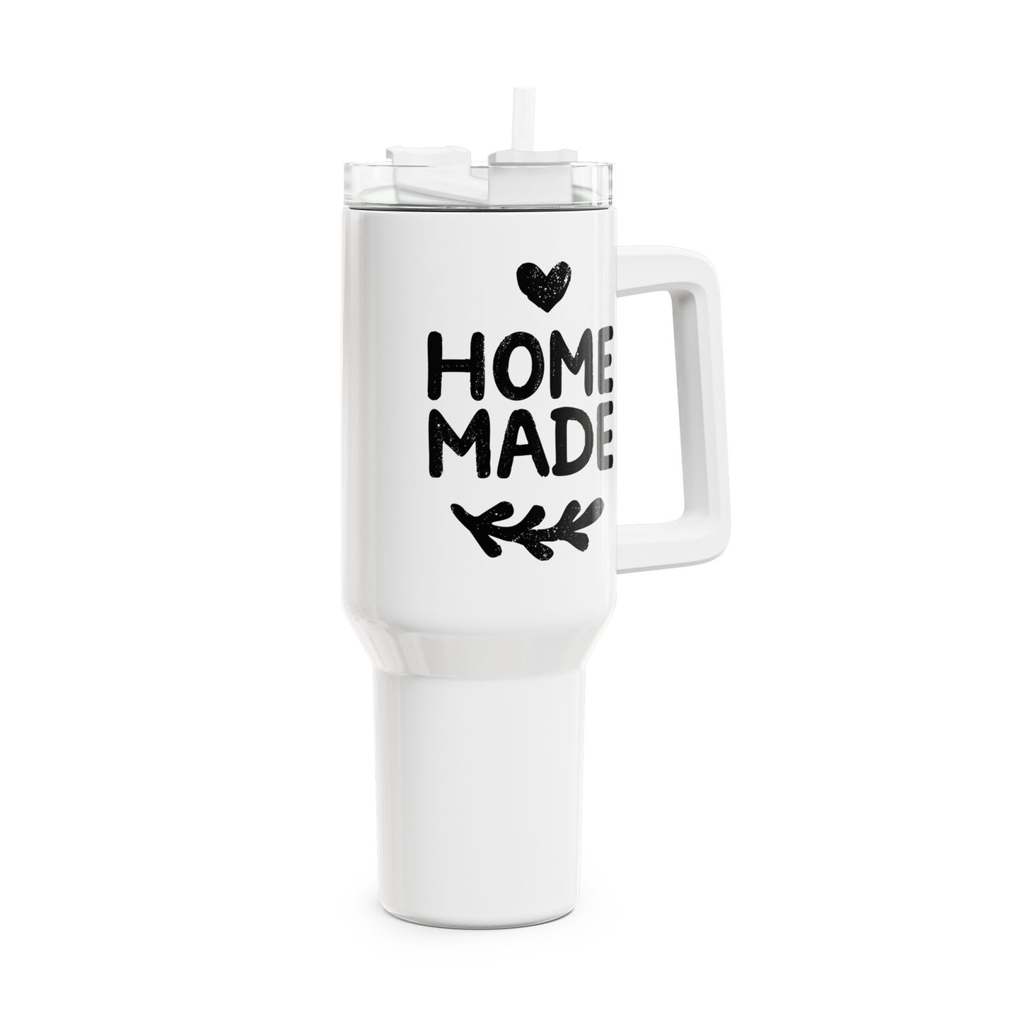 HERZ HOME MADE • Liebesbeweis Geschenk, LOVE Liebesbotschaft • Tumbler mit Henkel & Strohhalm • XXL Reisebecher 1,2L - YOGA SANTA